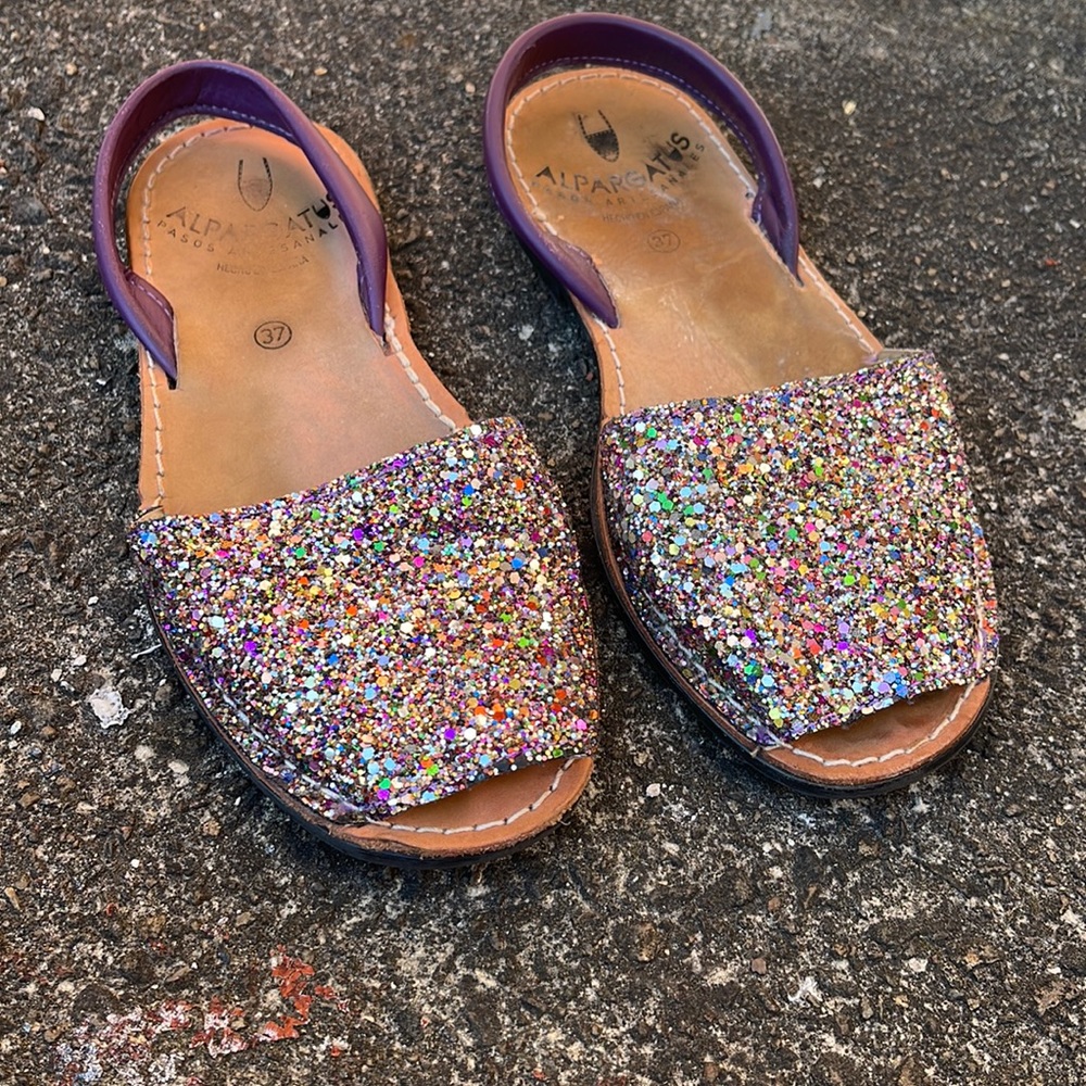 Alparpargatus glitter flats size 37 made in Spain 🇪🇸